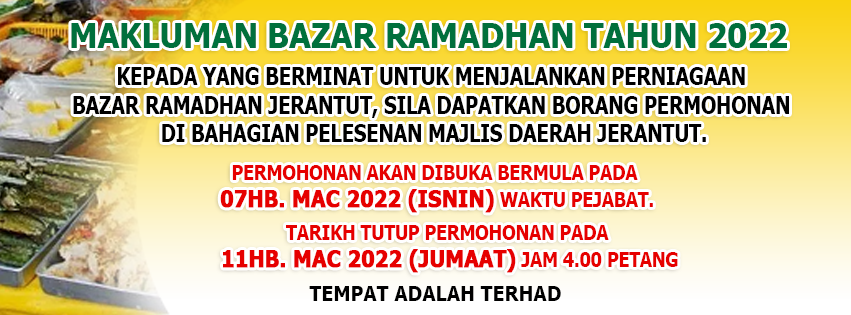 Makluman bazar Ramadhan Tahun 2022